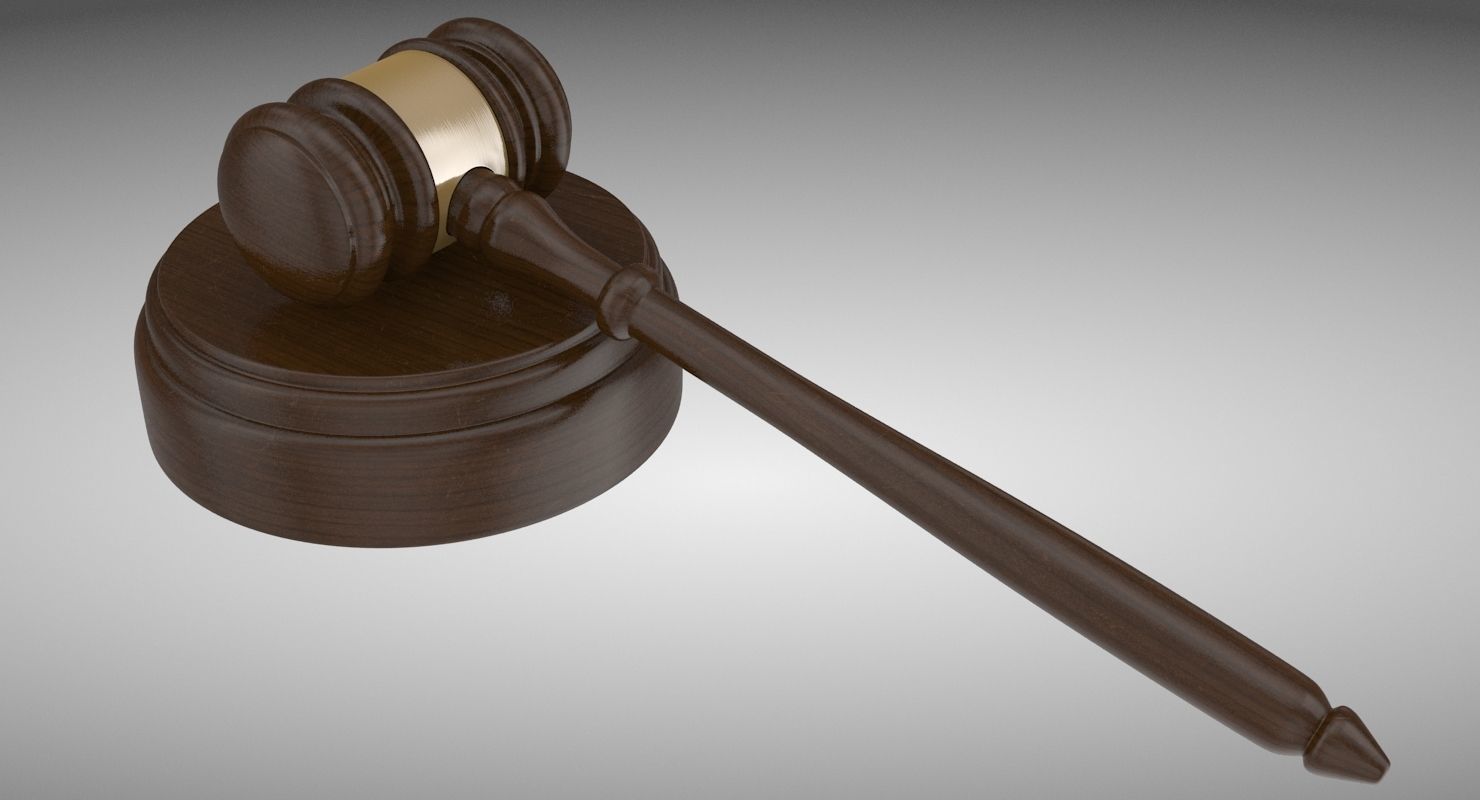 Gavel Low-poly 3D model_2