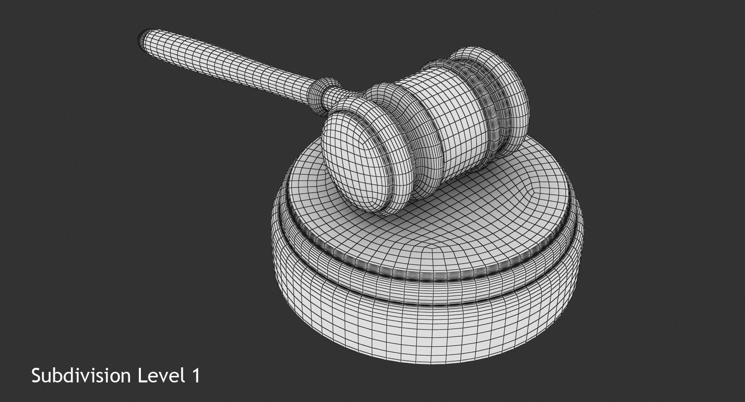 Gavel Low-poly 3D model_12