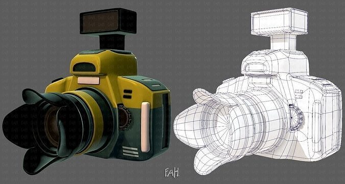 Camera cartoon V01 Low-poly 3D model