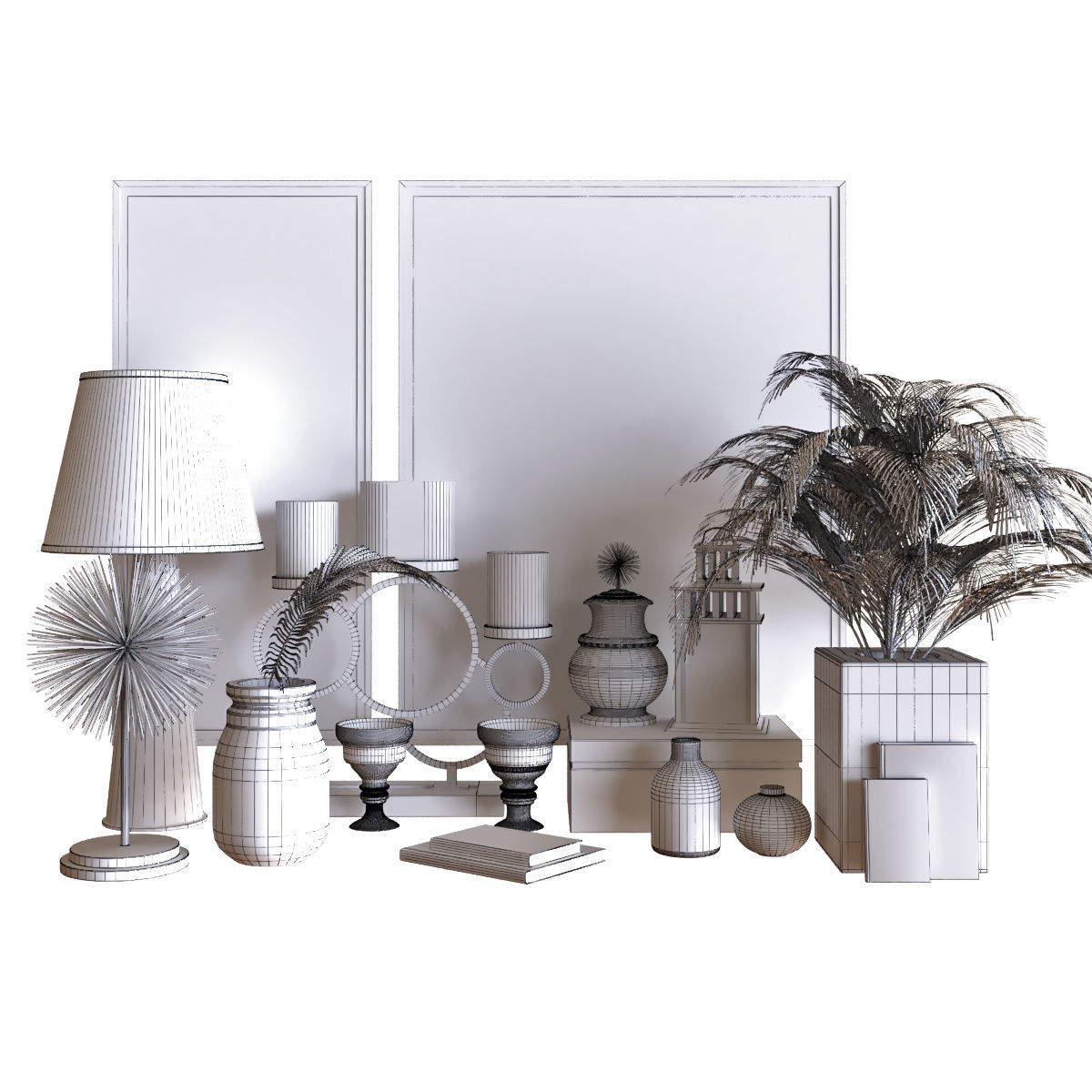 decoration set 011 Low-poly 3D model_1