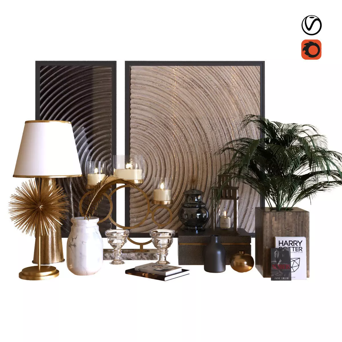 decoration set 011 Low-poly 3D model_0