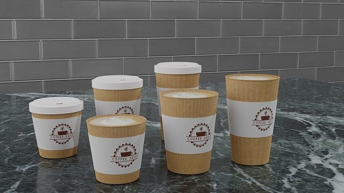 Paper Coffee Cups Free 3D model