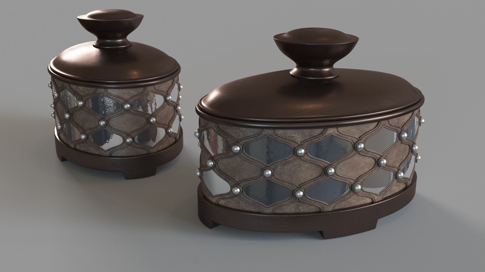 Arabesque Decorative Box 3D model_2
