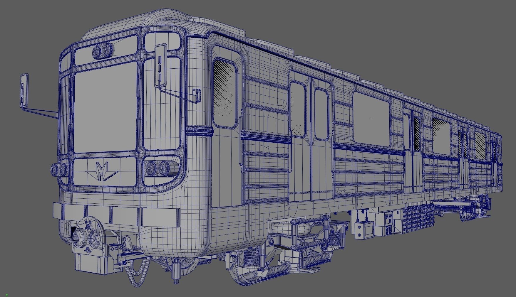 Metro train 3D model_3