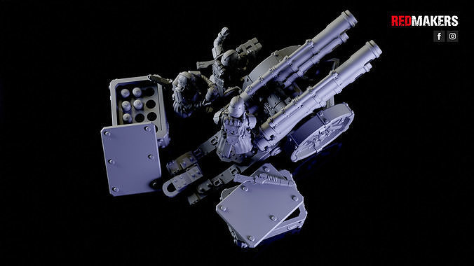 Quattro Cannon - Artillery of the Imperial Force 3D print model 6