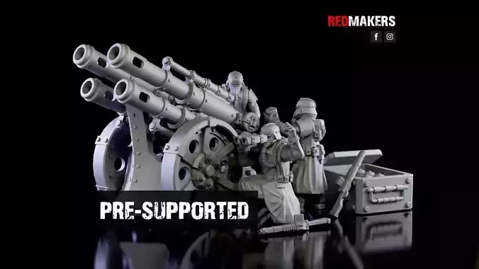 Quattro Cannon - Artillery of the Imperial Force 3D print model