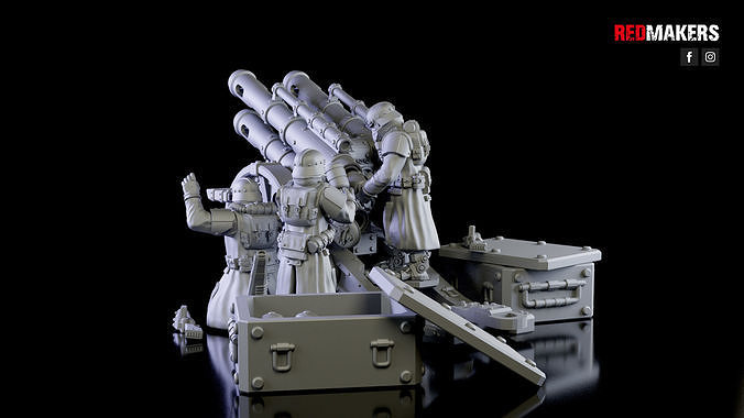 Quattro Cannon - Artillery of the Imperial Force 3D print model 3