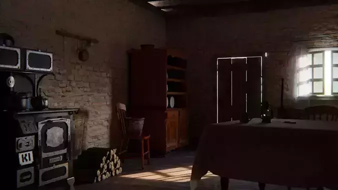 Western Kitchen 3d Scene