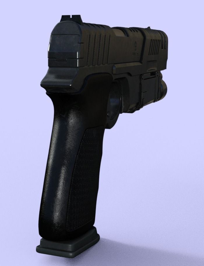 Pistol low-poly Low-poly 3D model_3