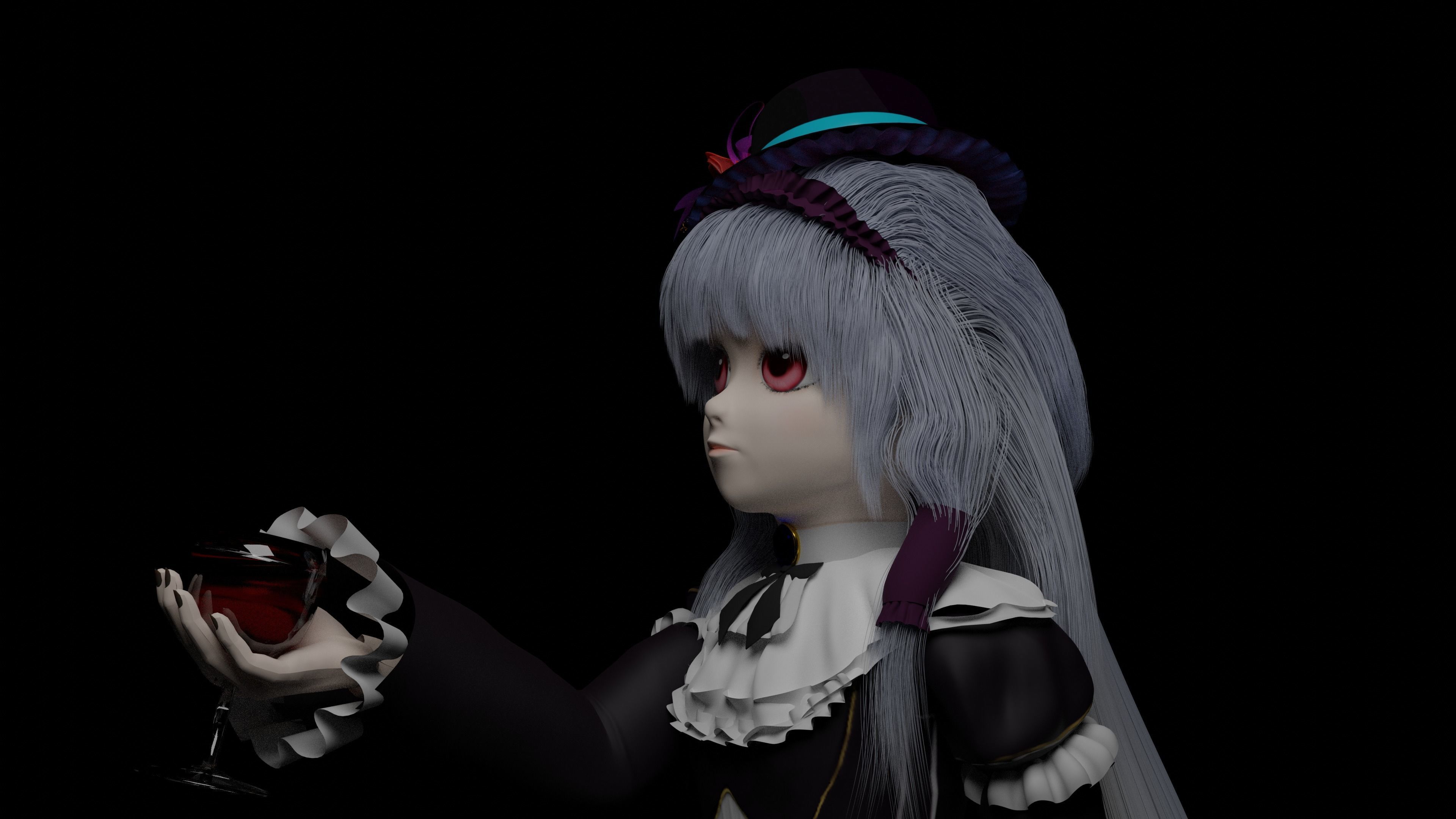 Kino High poly simple rigged 3D model_3