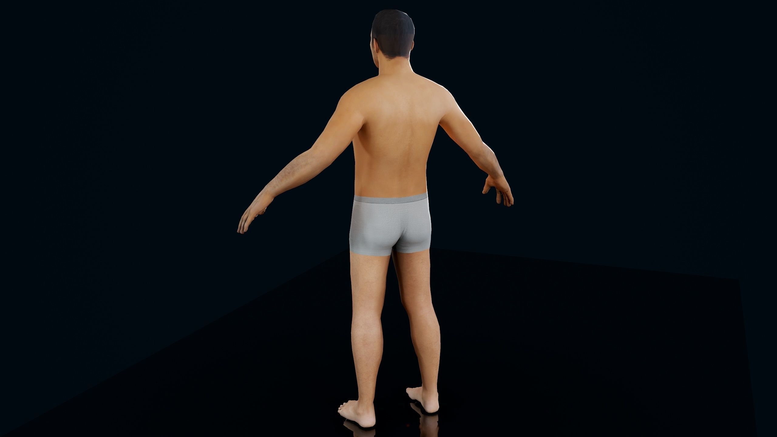 Male Basemesh 1 Low-poly 3D model_4