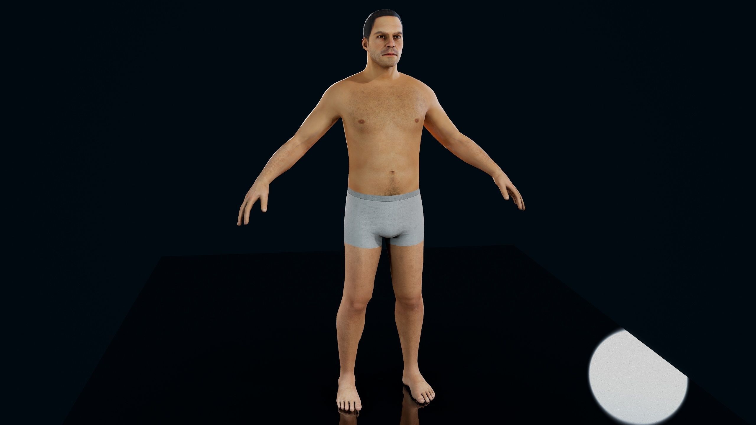 Male Basemesh 1 Low-poly 3D model_3