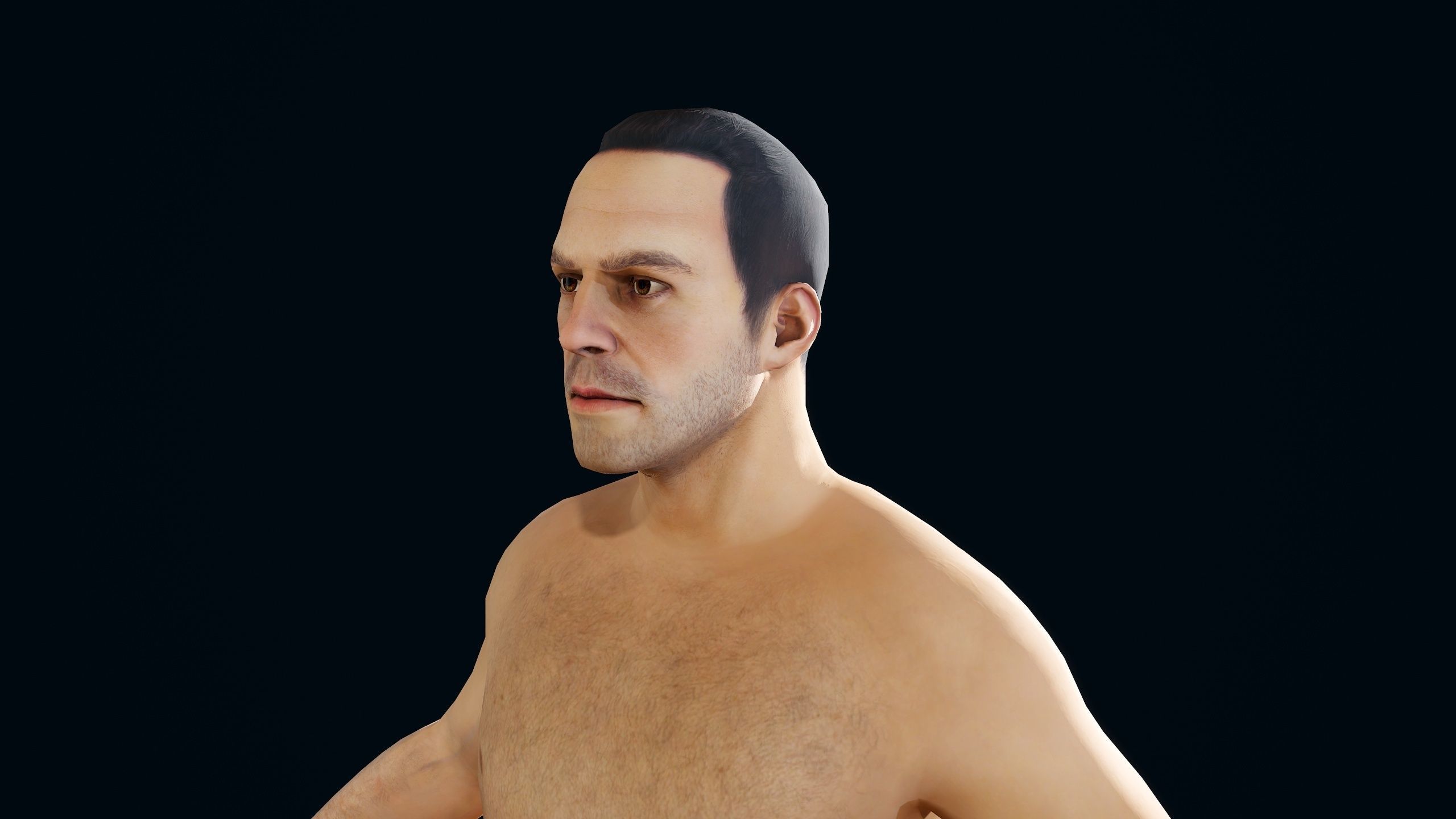 Male Basemesh 1 Low-poly 3D model_6
