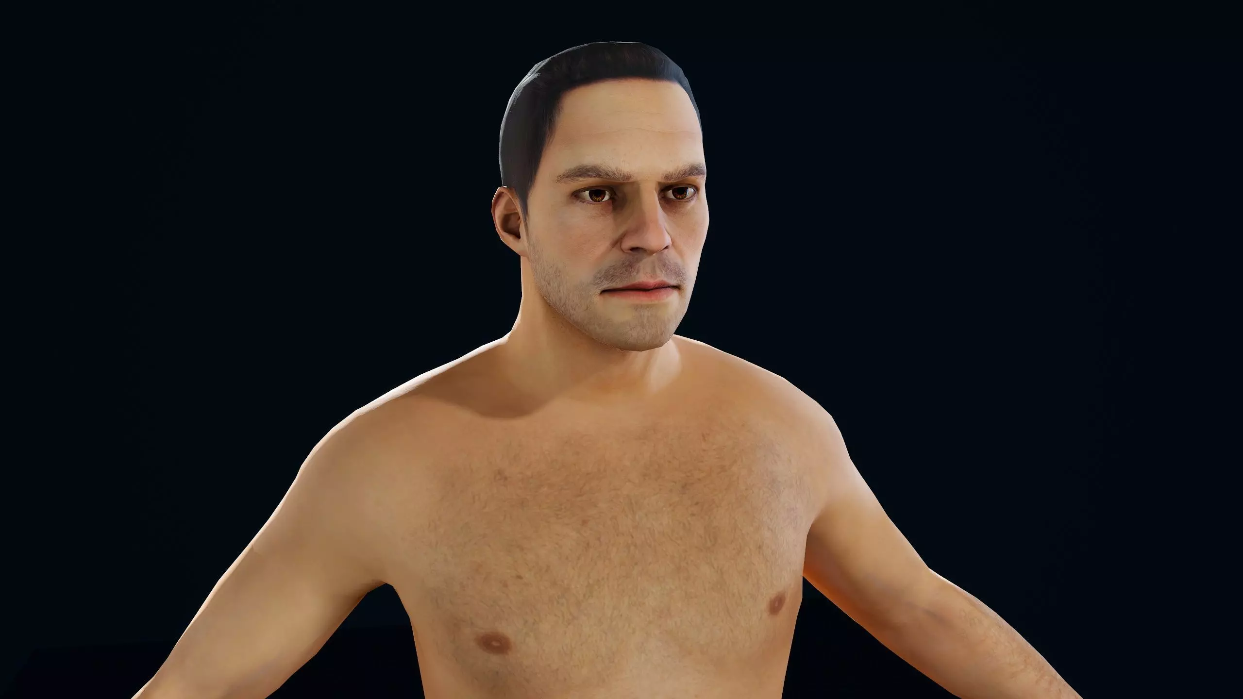 Male Basemesh 1 Low-poly 3D model_0