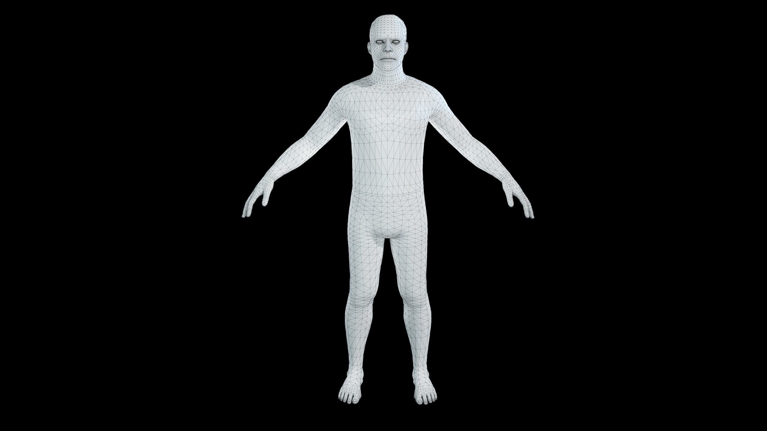 Male Basemesh 1 Low-poly 3D model_5