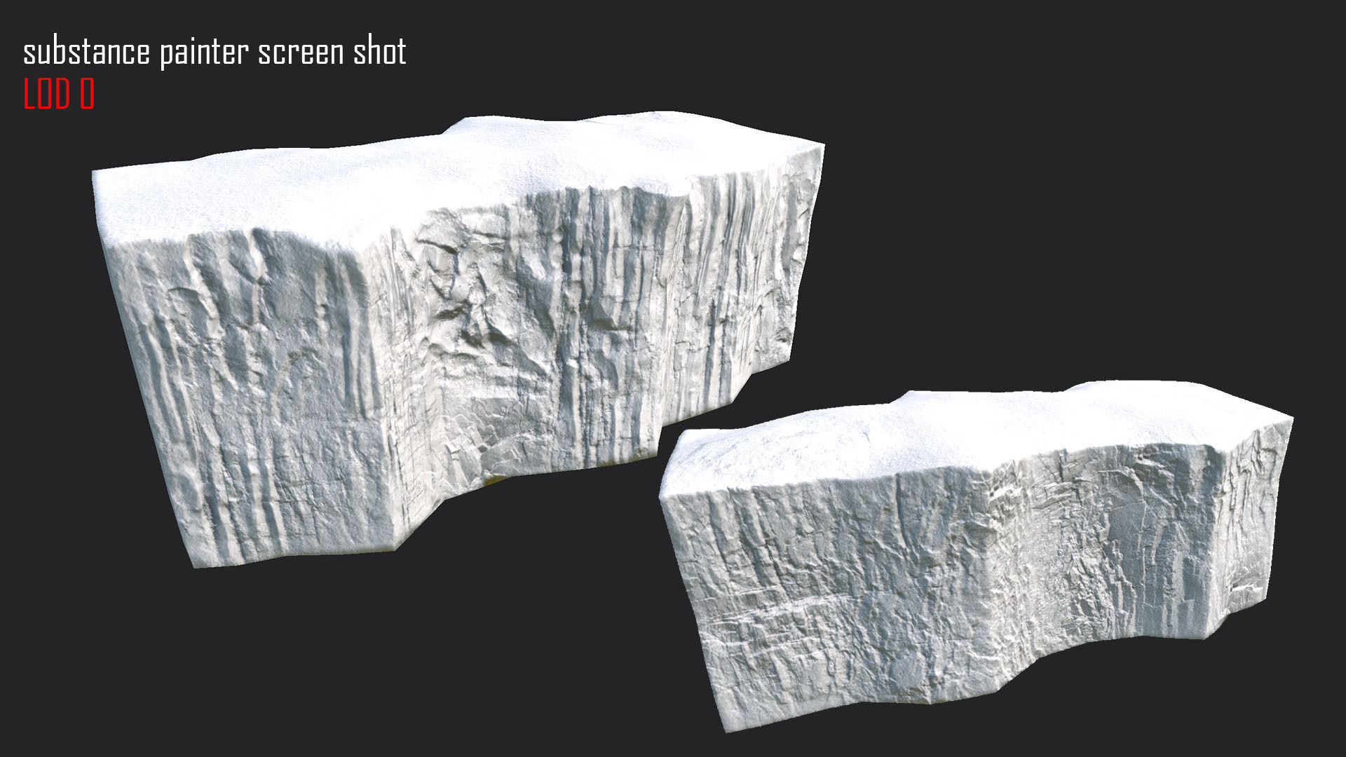 Iceberg model set - 3 models - Low and High poly versions Low-poly 3D model_16