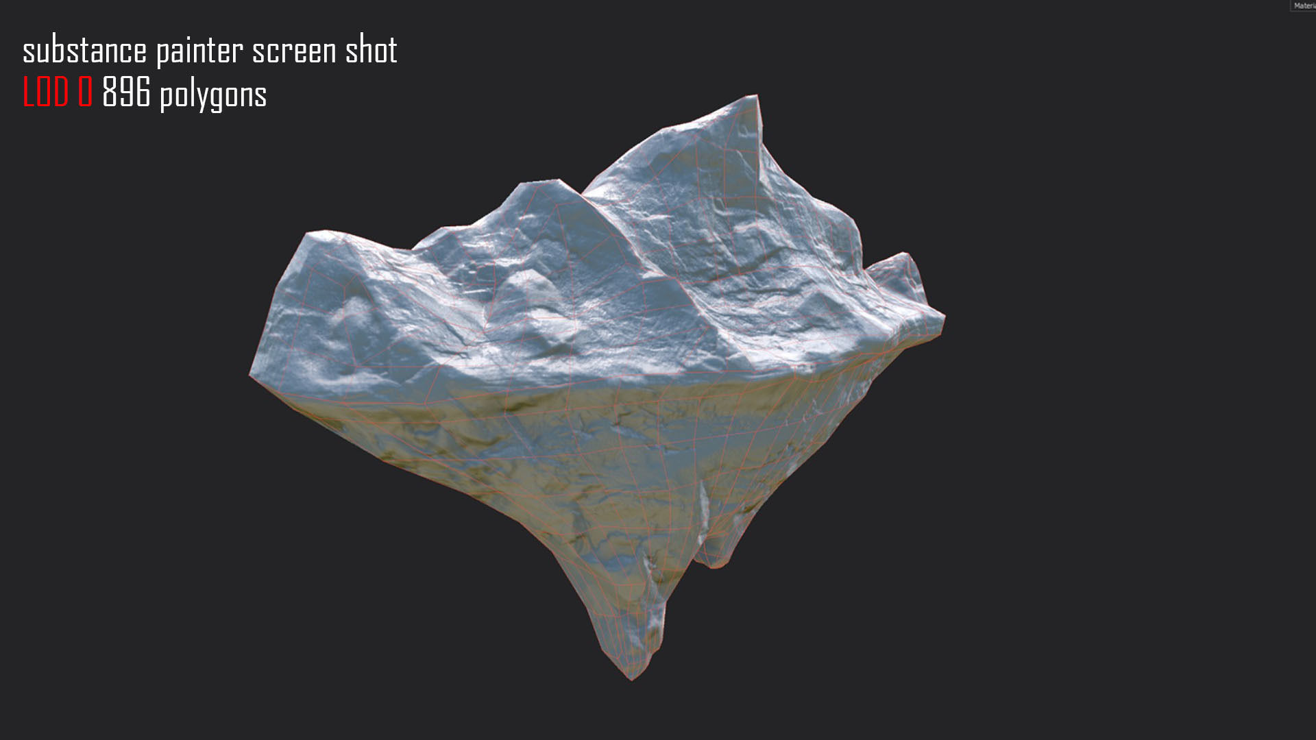 Iceberg model set - 3 models - Low and High poly versions Low-poly 3D model_8