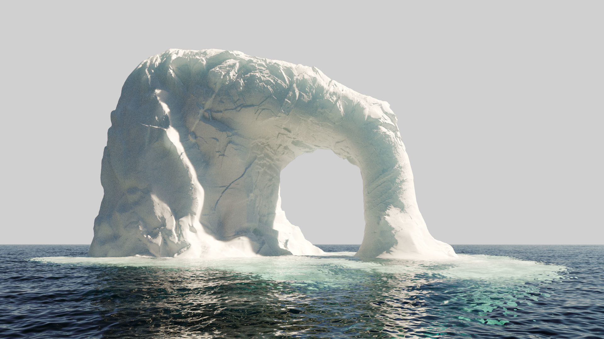 Iceberg model set - 3 models - Low and High poly versions Low-poly 3D model_1