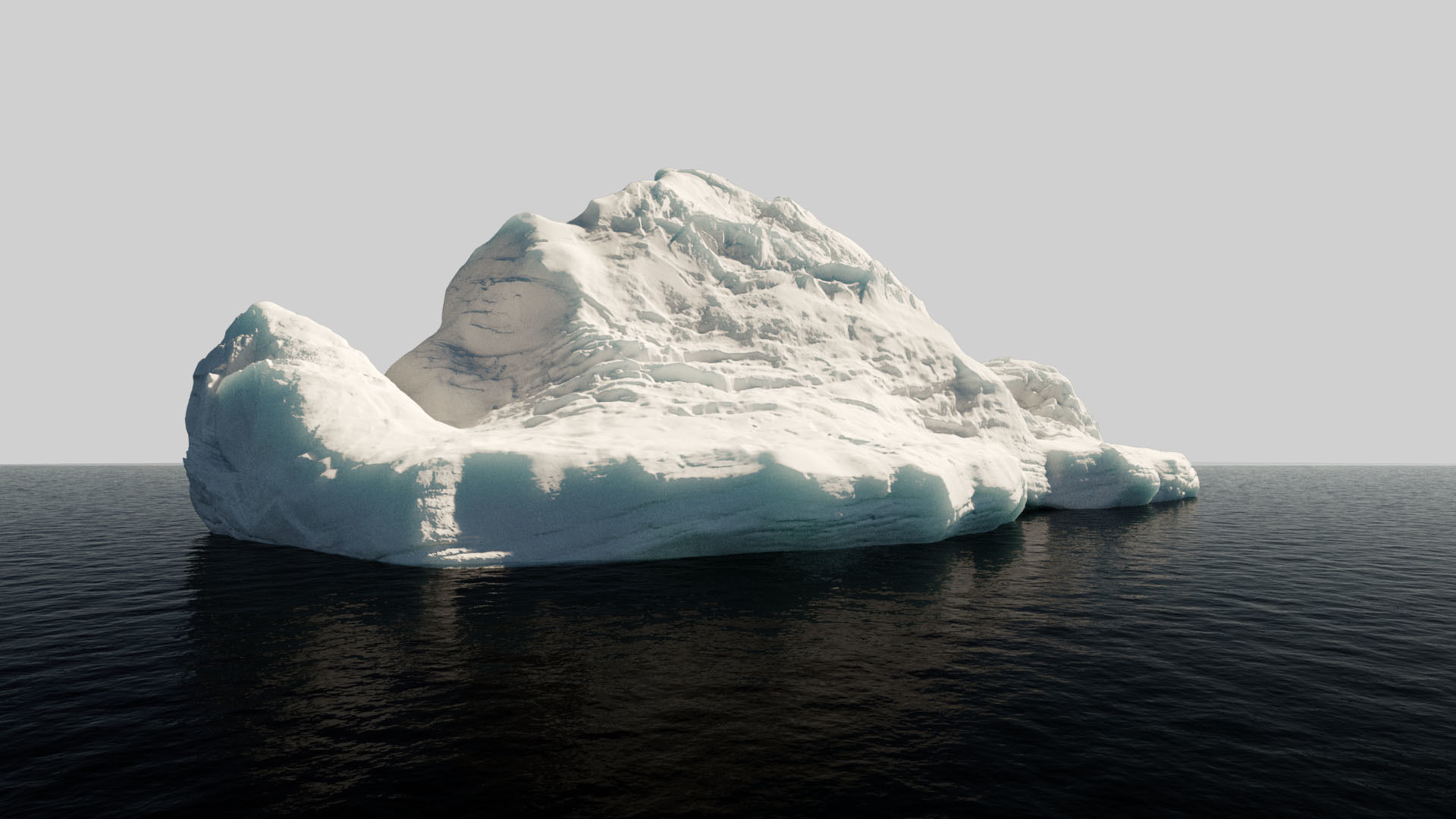 Iceberg model set - 3 models - Low and High poly versions Low-poly 3D model_4