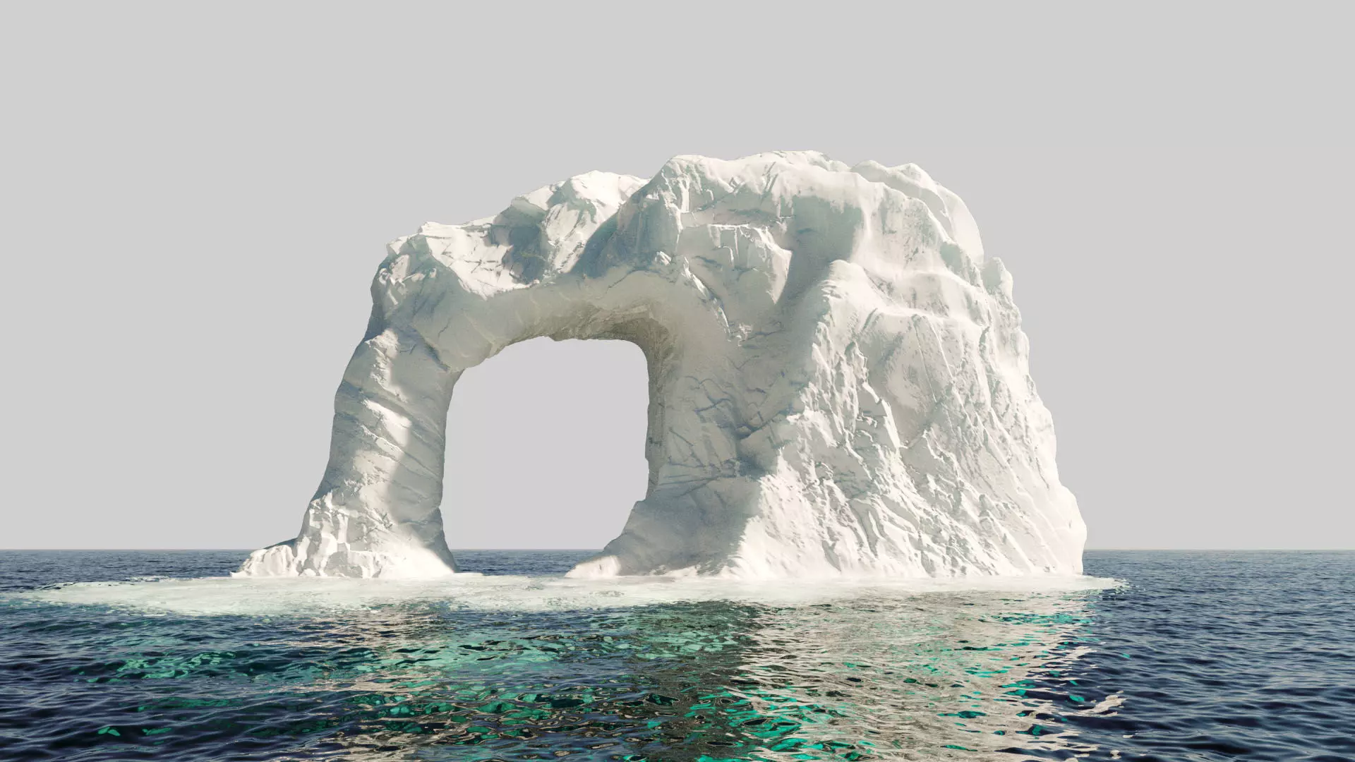 Iceberg model set - 3 models - Low and High poly versions Low-poly 3D model_0