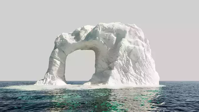 Iceberg model set - 3 models - Low and High poly versions Low-poly 3D model