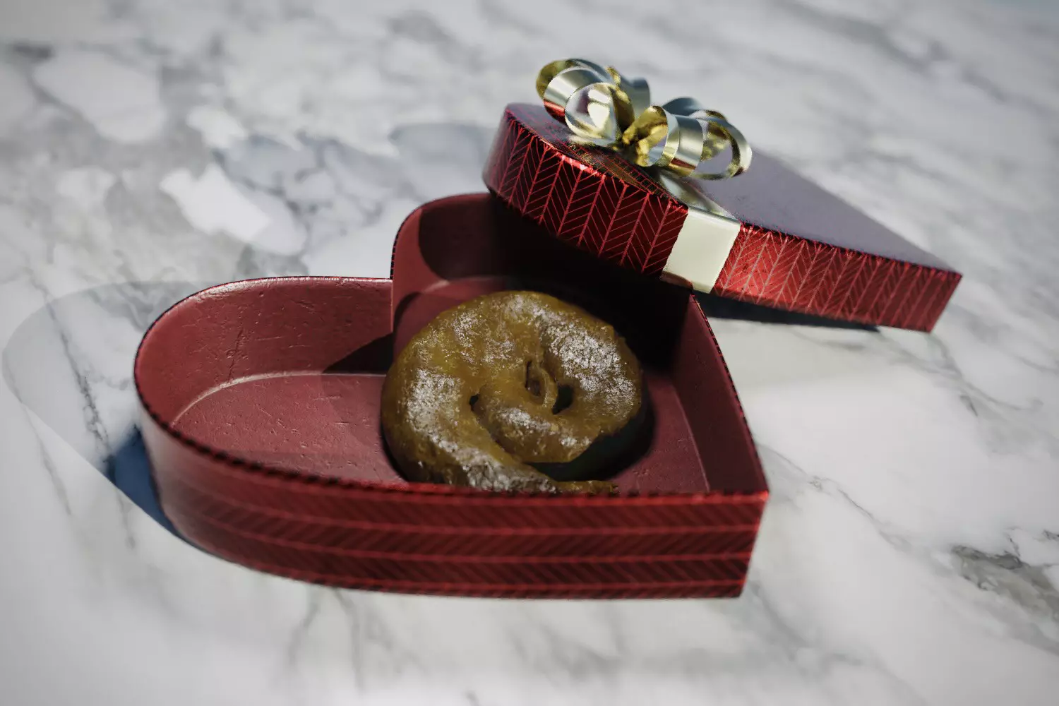 Shit Inside Heart Shape Gift Box  Low-poly 3D model_0