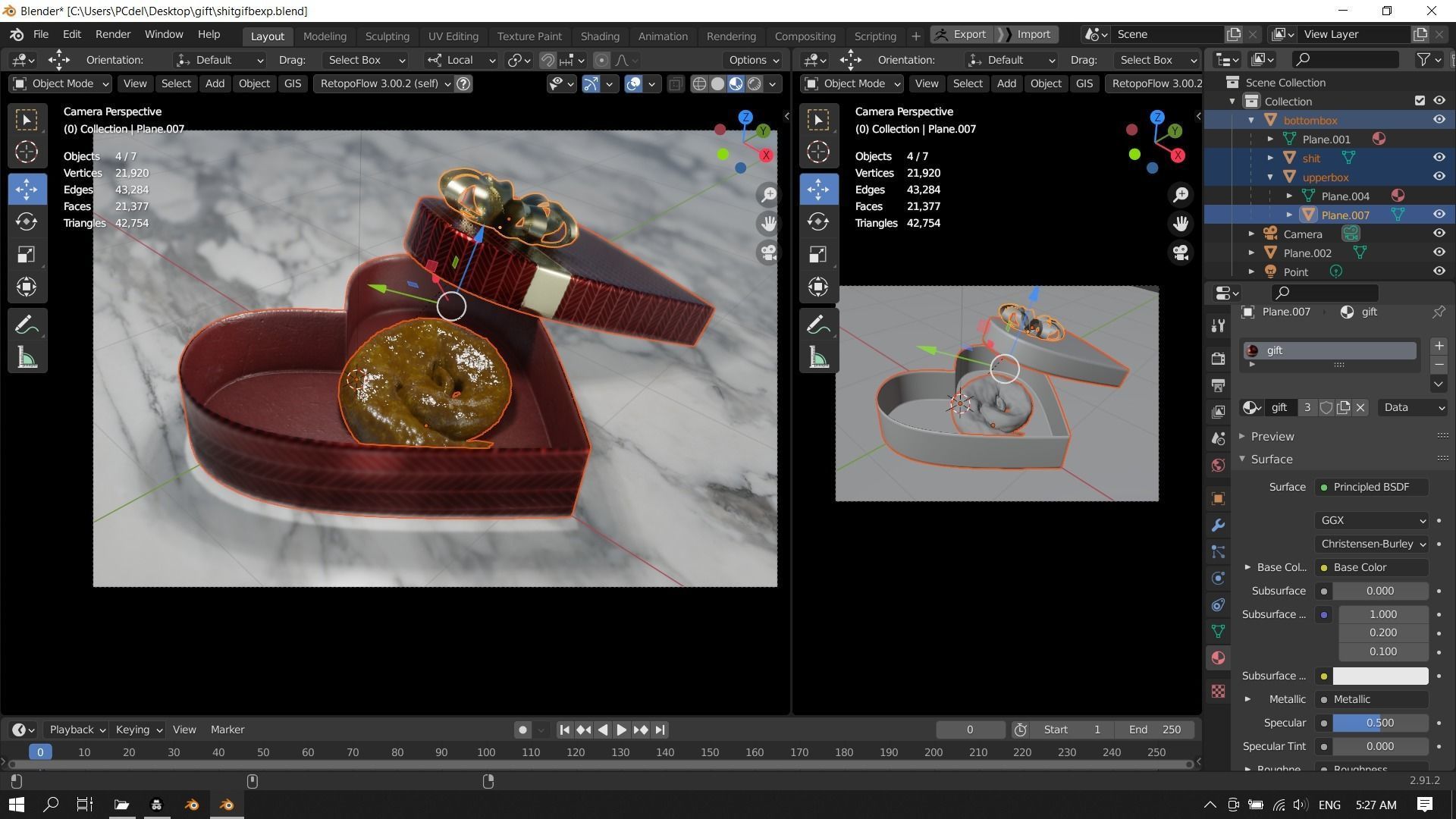 Shit Inside Heart Shape Gift Box  Low-poly 3D model_7