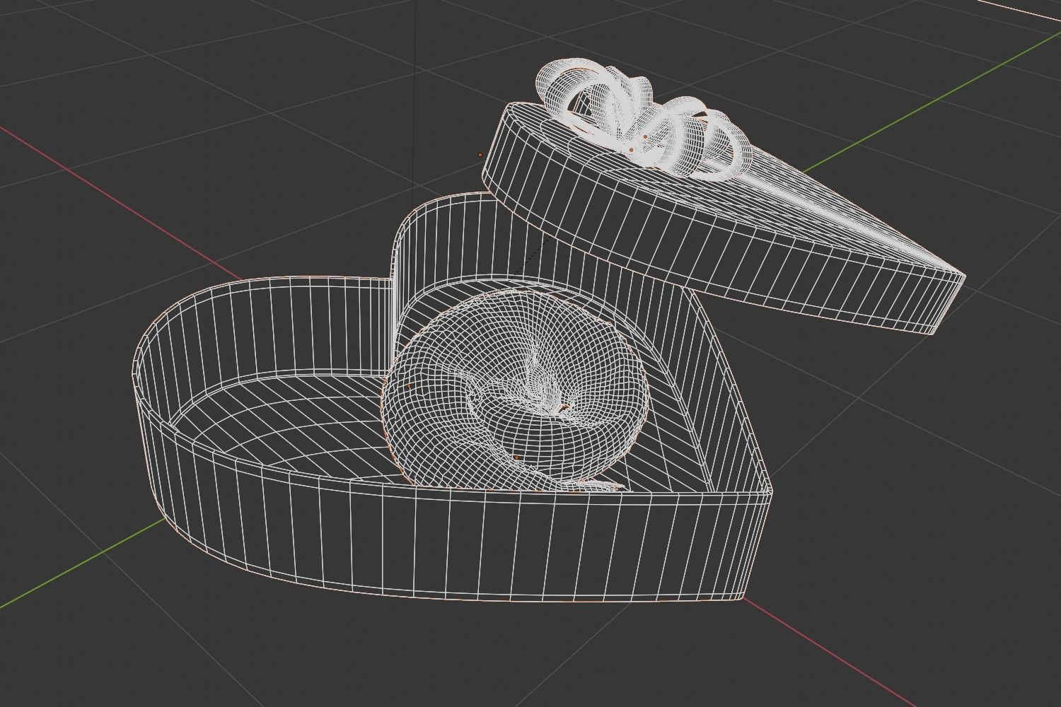 Shit Inside Heart Shape Gift Box  Low-poly 3D model_9