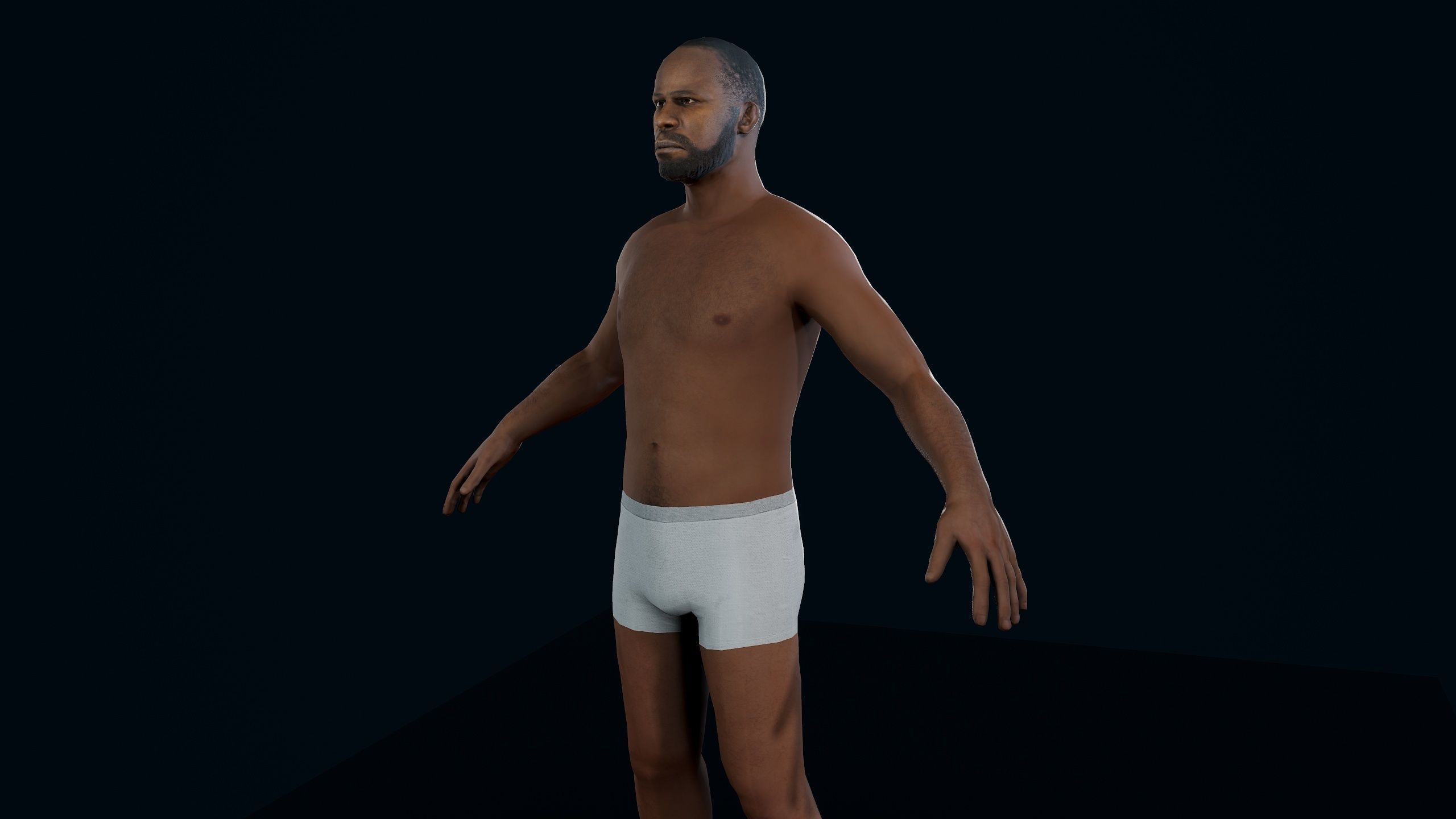 Male Basemesh 2 Low-poly 3D model_6