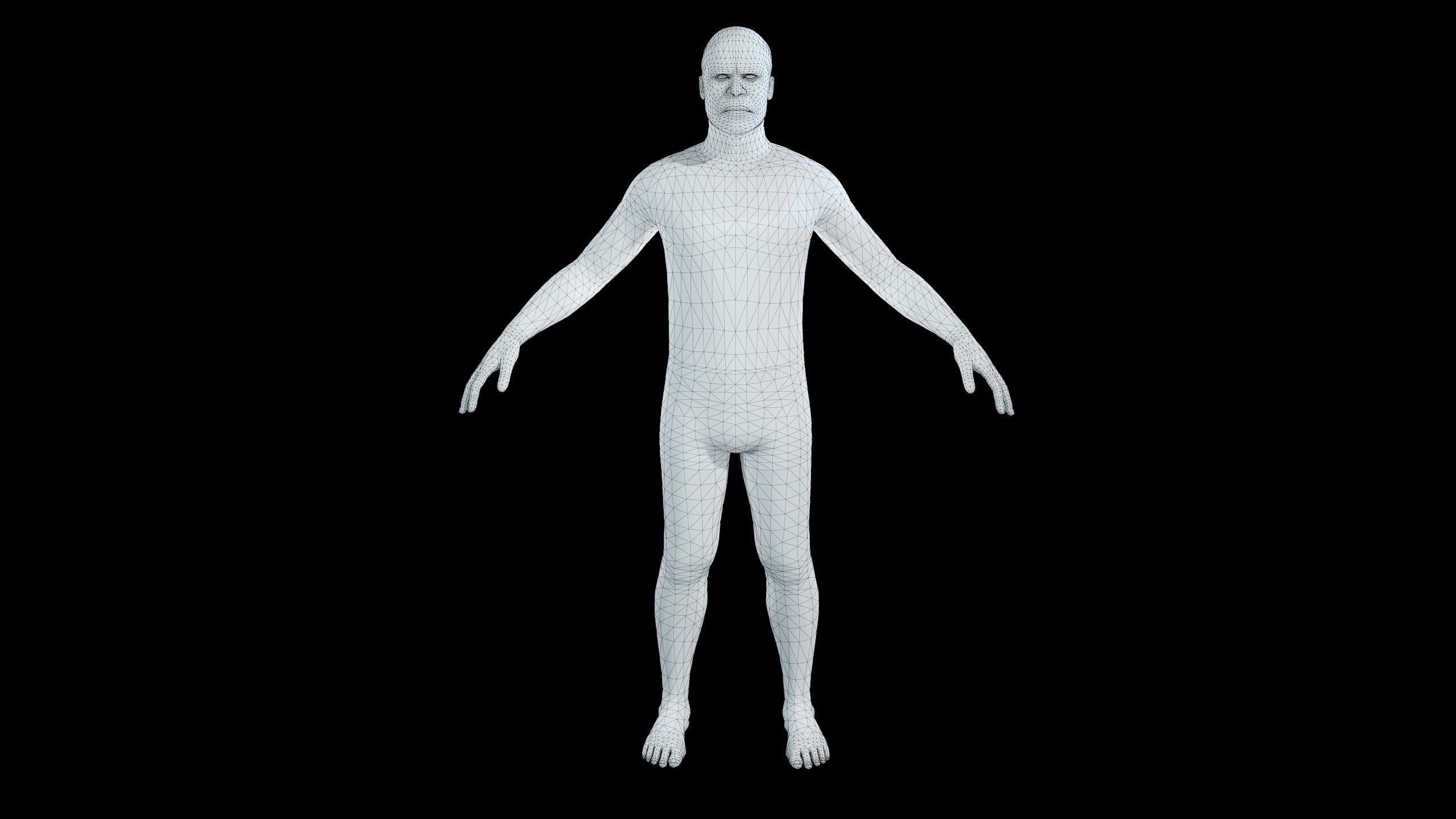 Male Basemesh 2 Low-poly 3D model_4