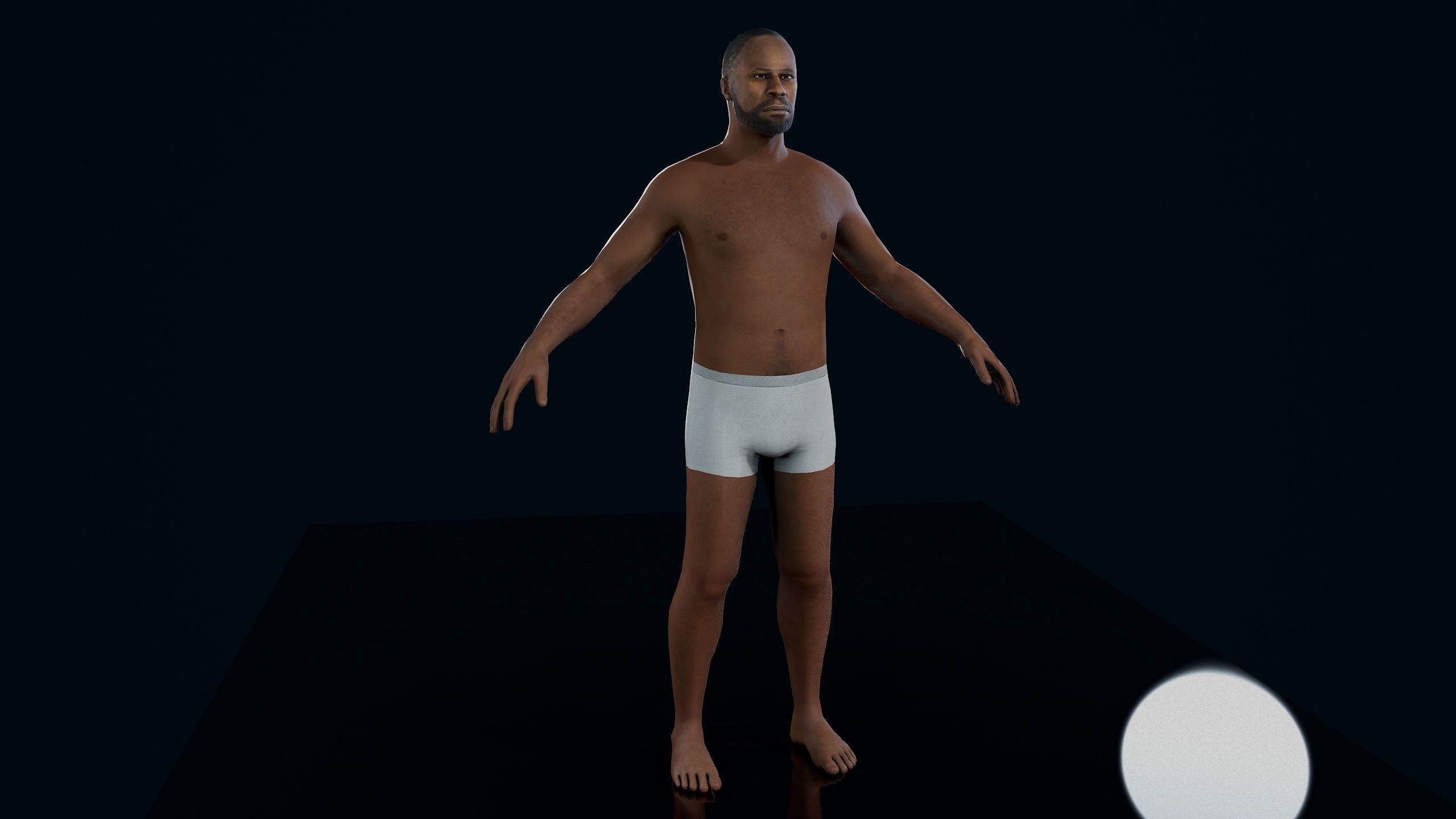 Male Basemesh 2 Low-poly 3D model_5