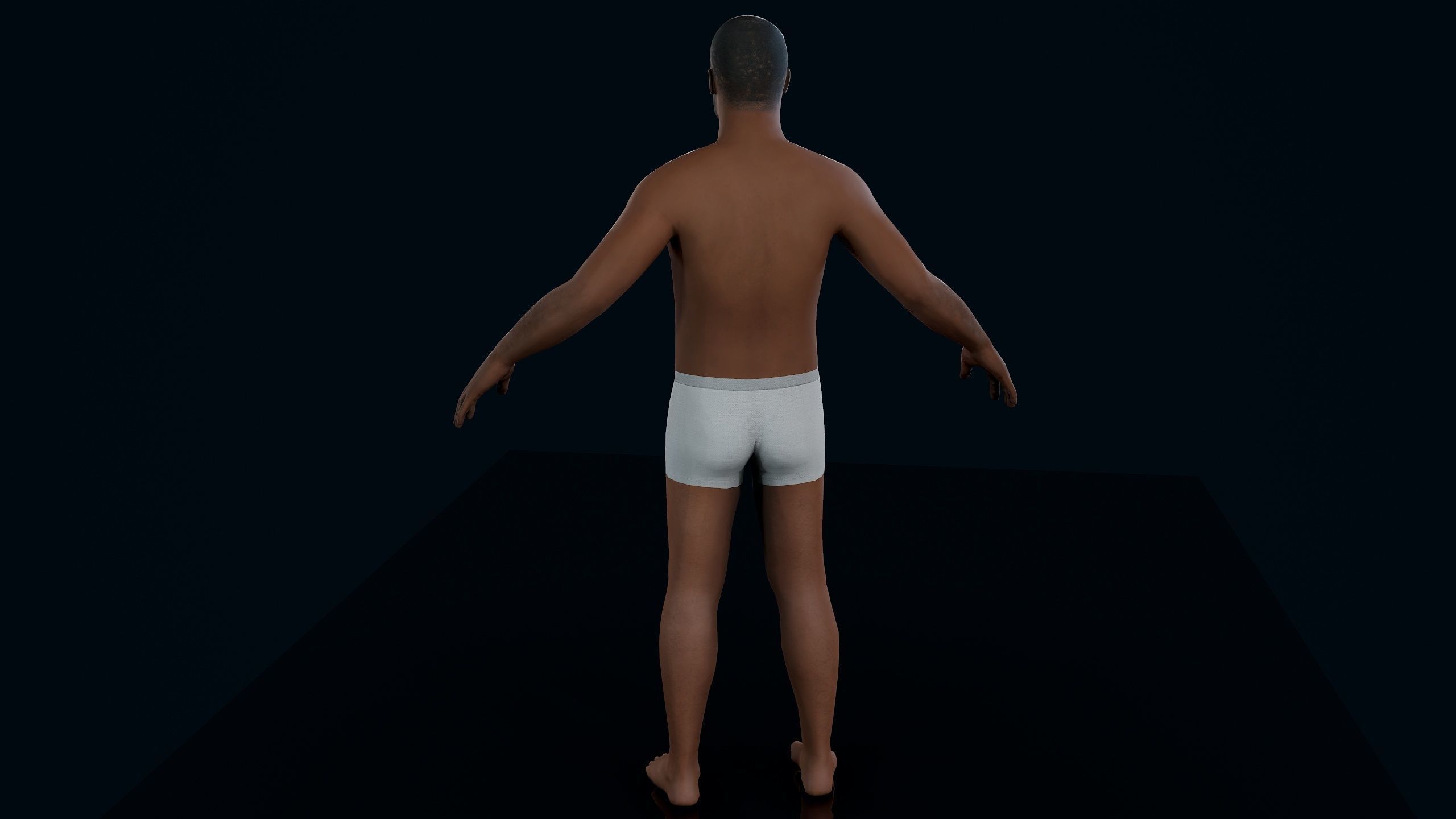 Male Basemesh 2 Low-poly 3D model_7