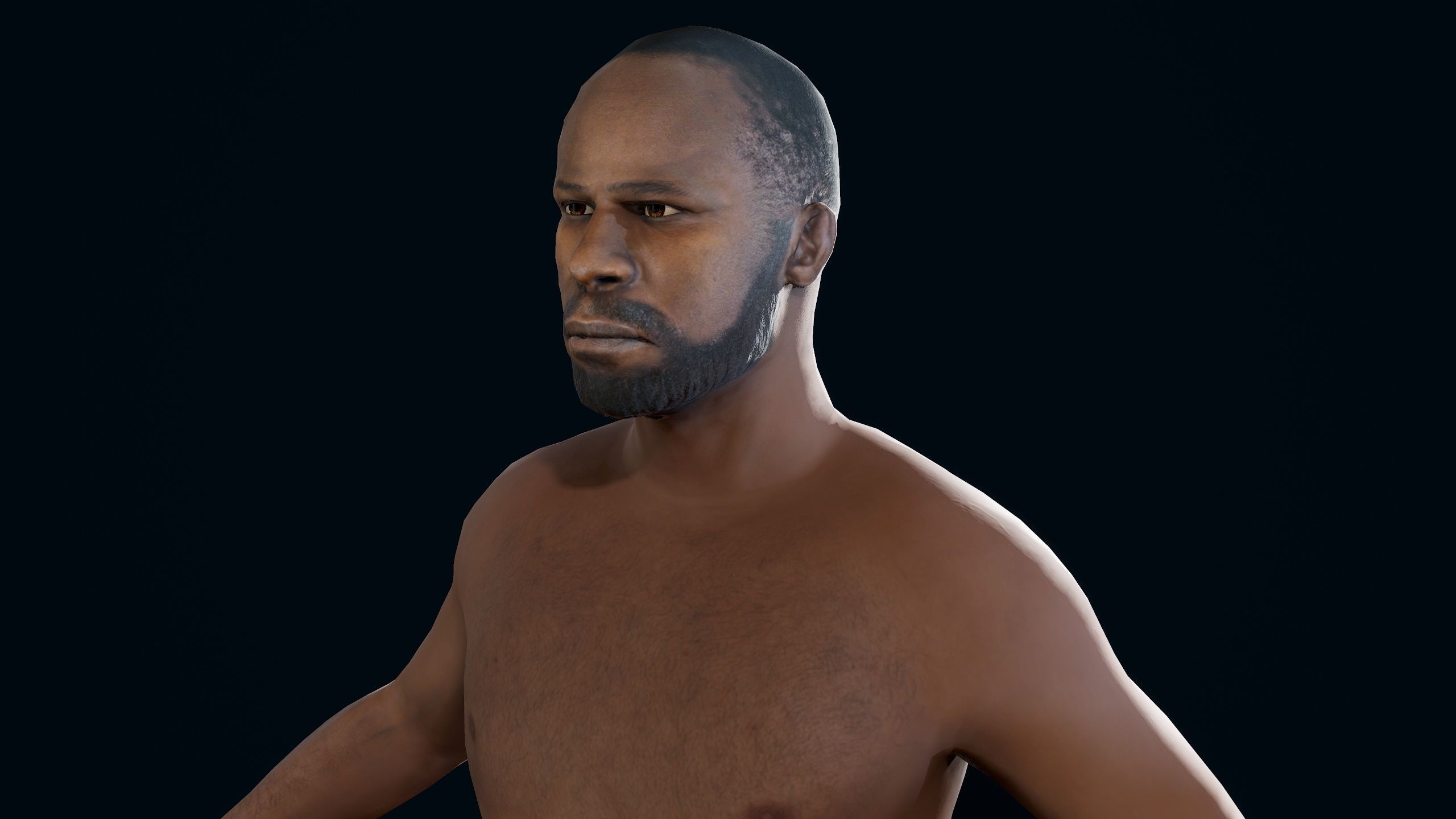 Male Basemesh 2 Low-poly 3D model_8
