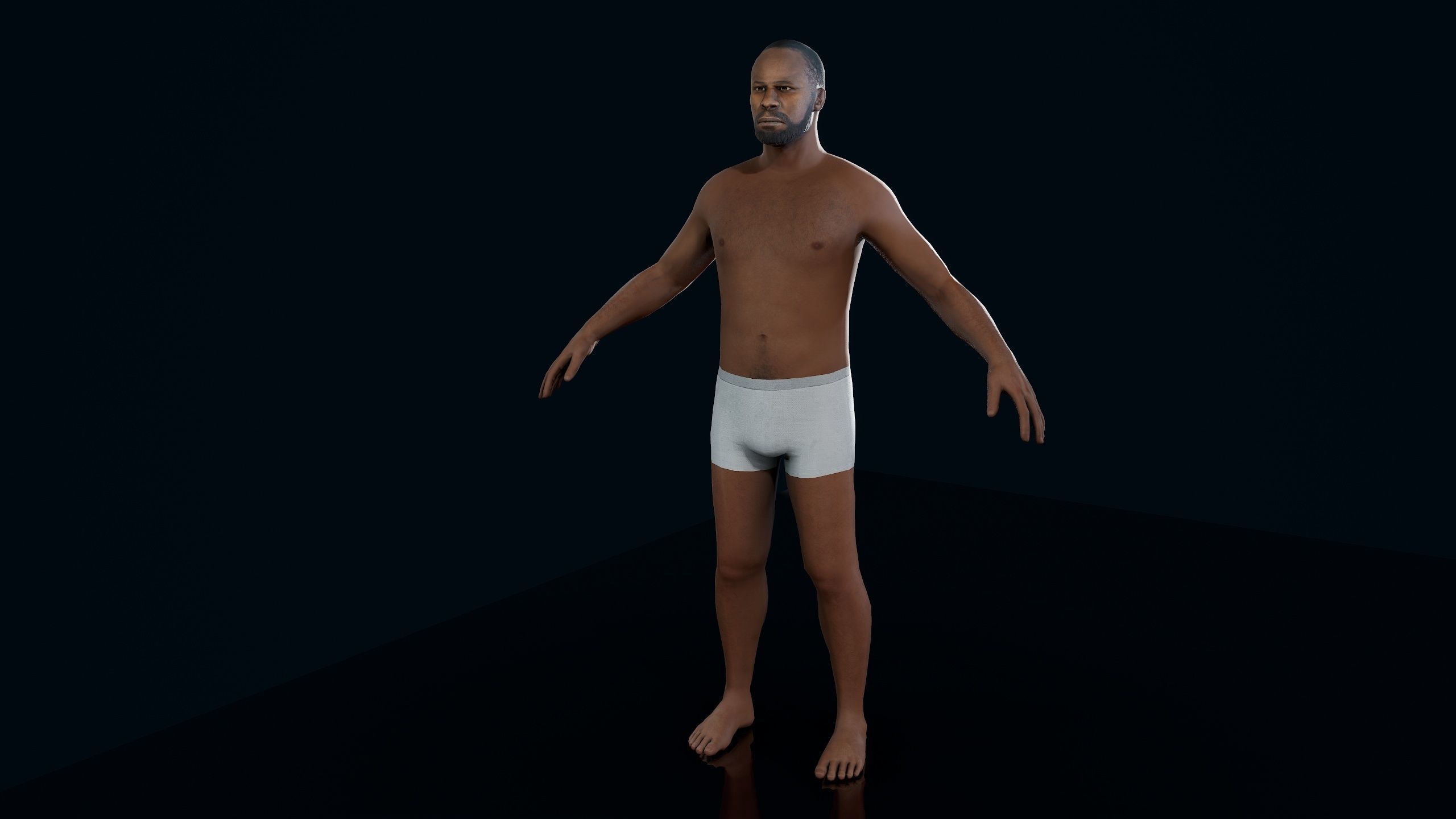 Male Basemesh 2 Low-poly 3D model_3