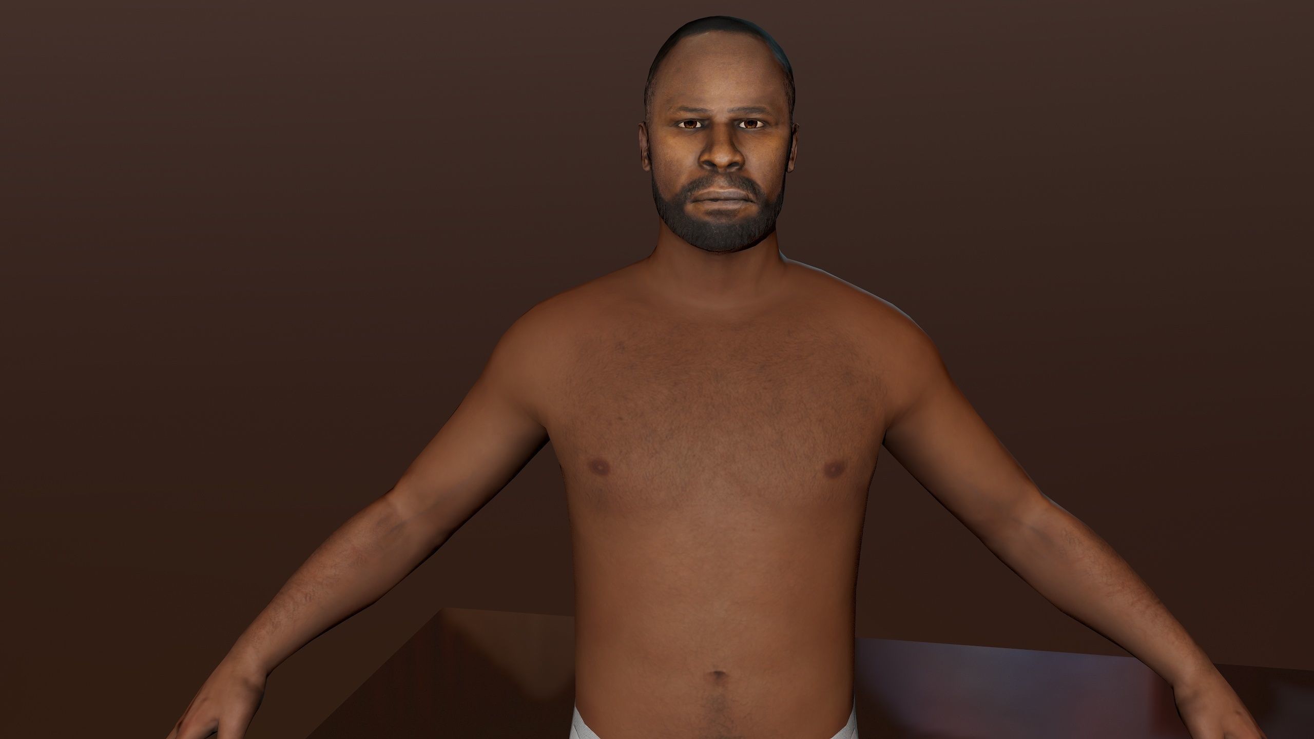 Male Basemesh 2 Low-poly 3D model_9