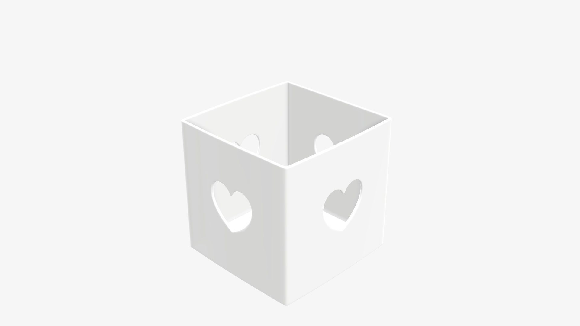 Cube cardboard gift packaging with lace 01 3D model_4