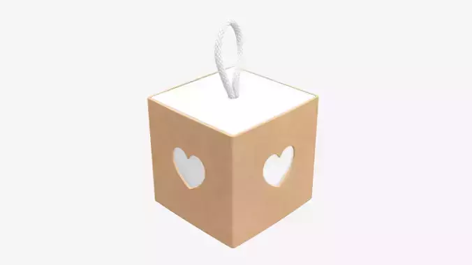 Cube paper gift packaging with lace 02