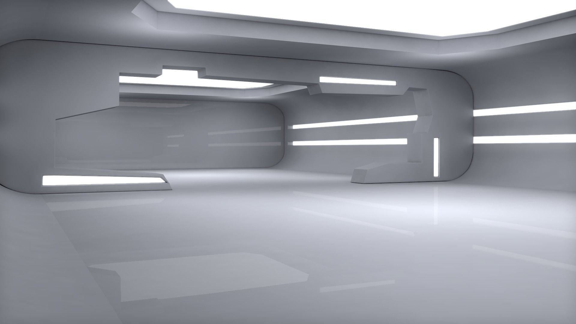 Sci Fi Room Low-poly 3D model_3