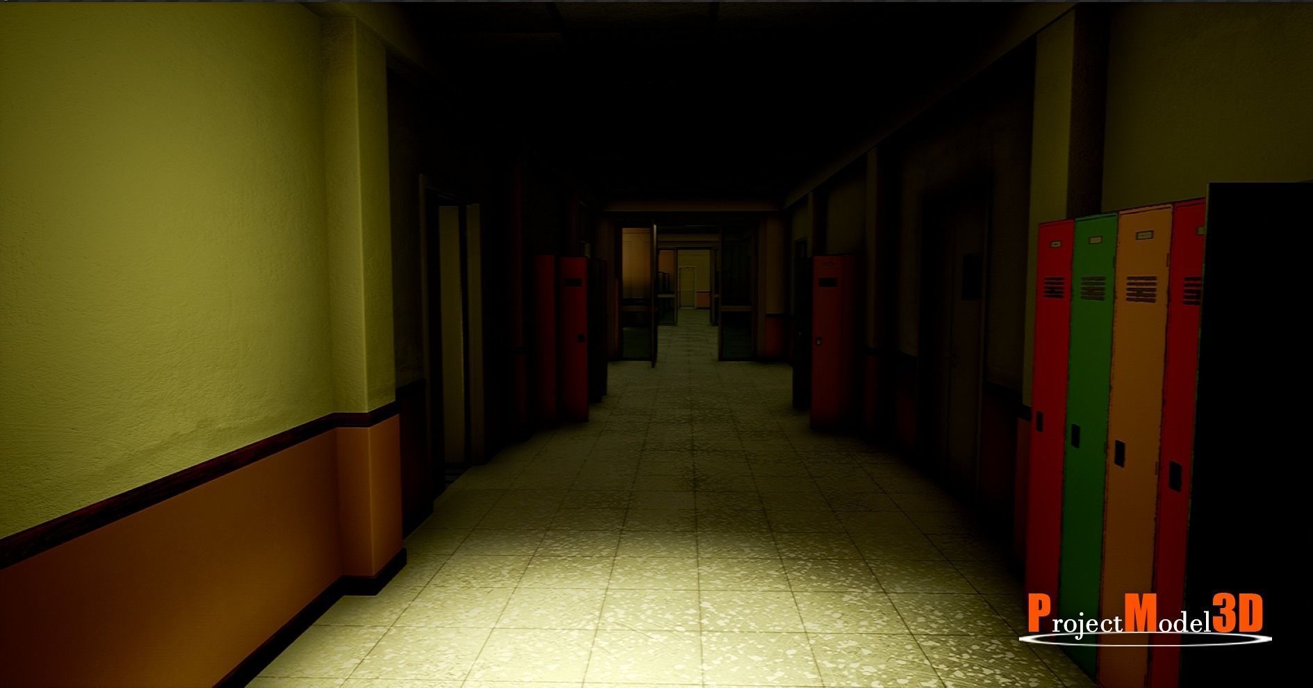 UE4 Modular School Package  Low-poly 3D model_32