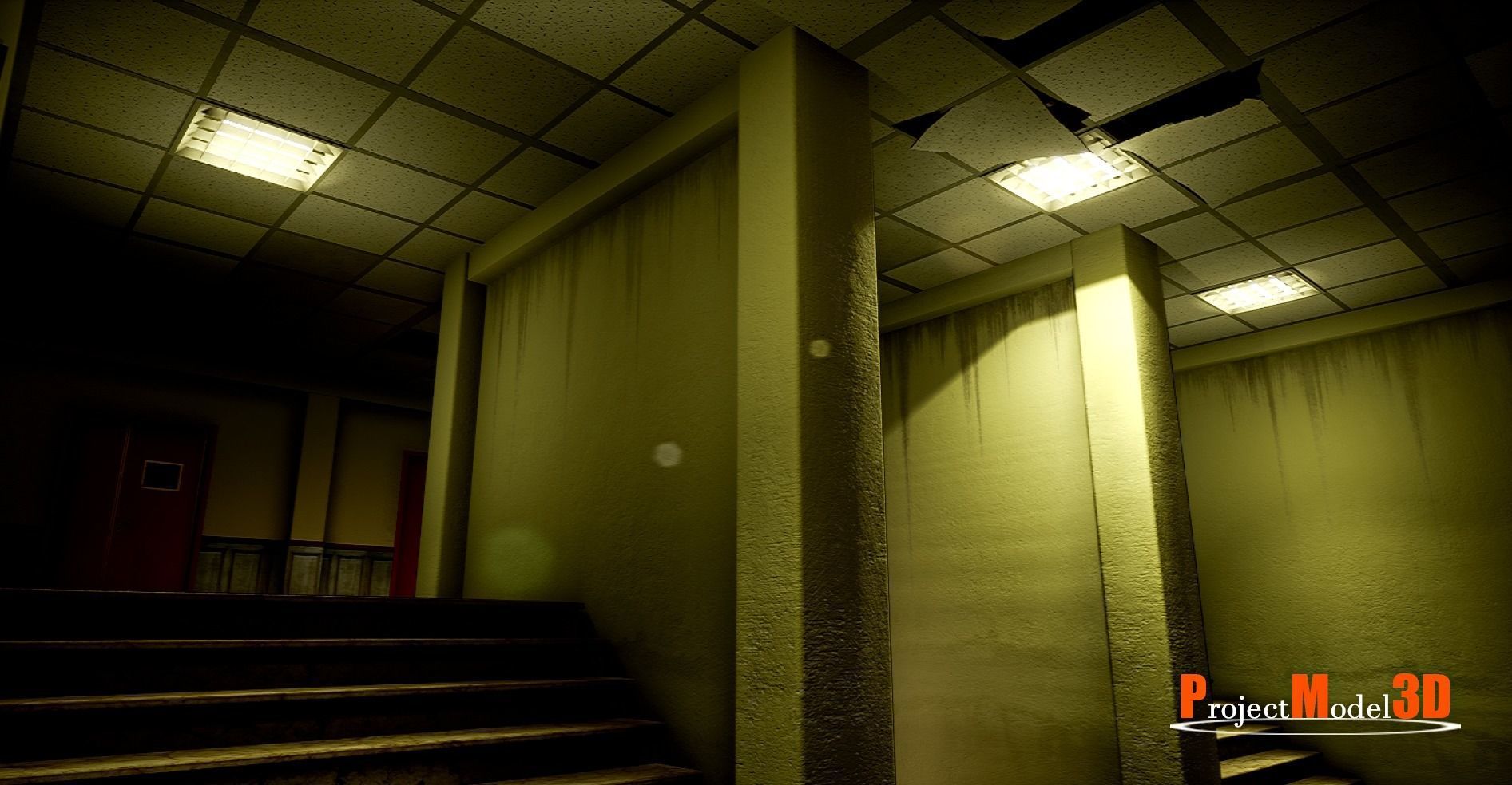 UE4 Modular School Package  Low-poly 3D model_37