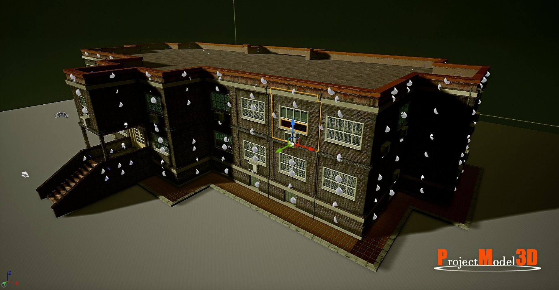 UE4 Modular School Package  Low-poly 3D model_19