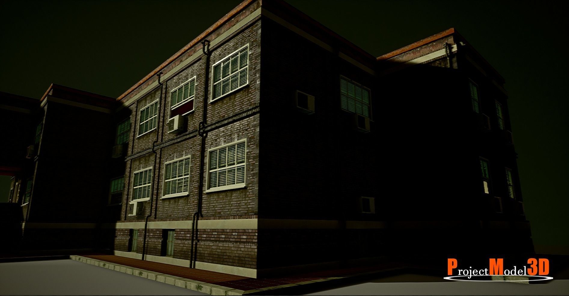 UE4 Modular School Package  Low-poly 3D model_9