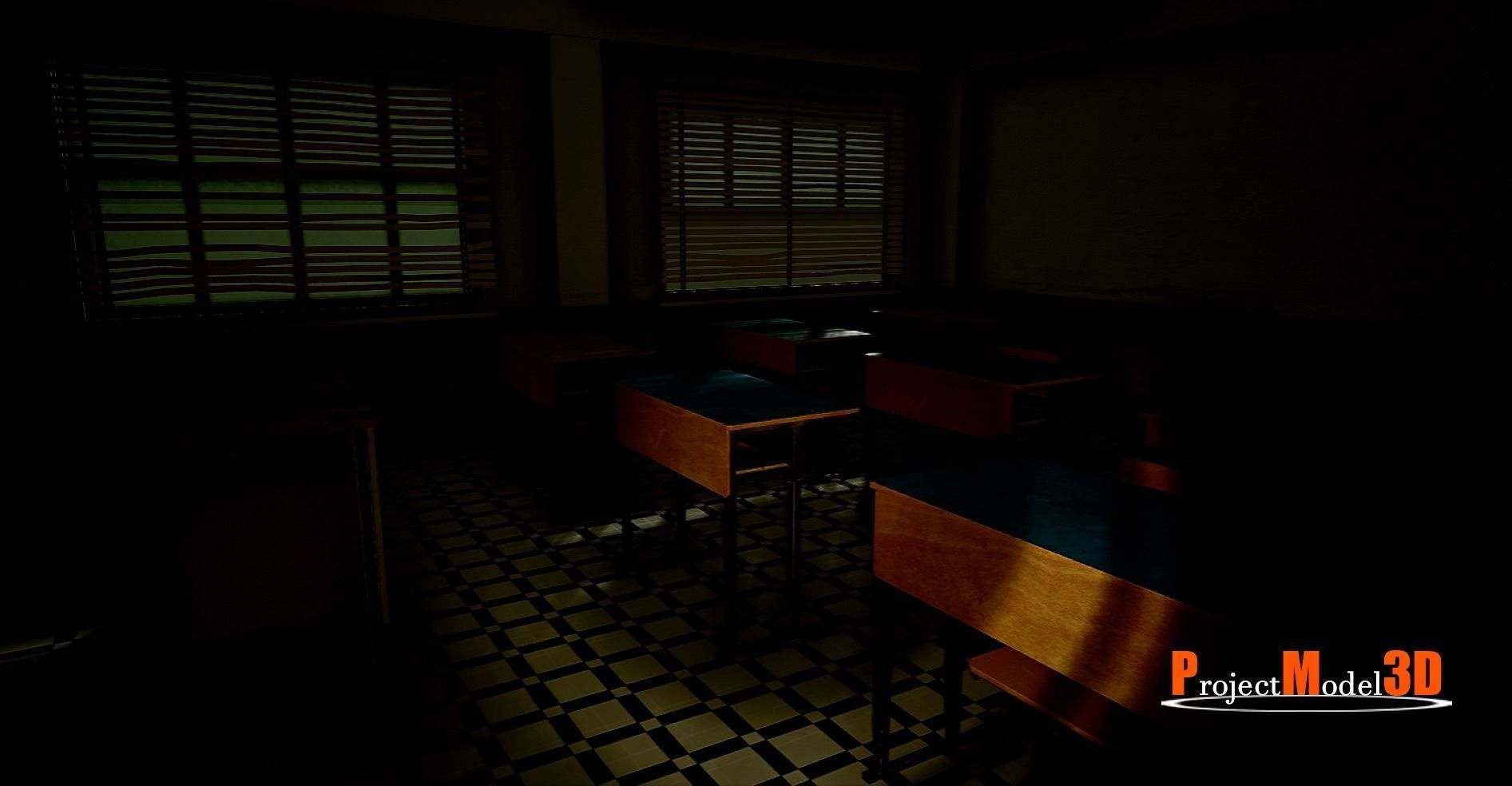 UE4 Modular School Package  Low-poly 3D model_33