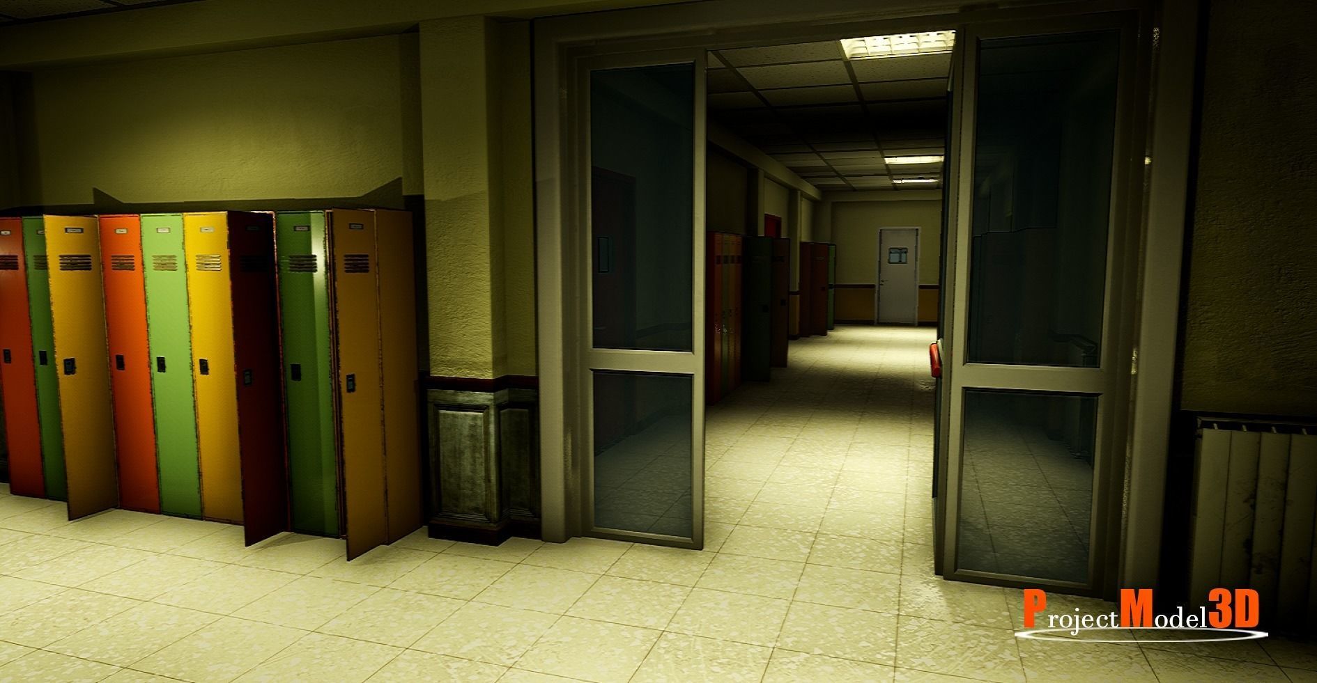 UE4 Modular School Package  Low-poly 3D model_26