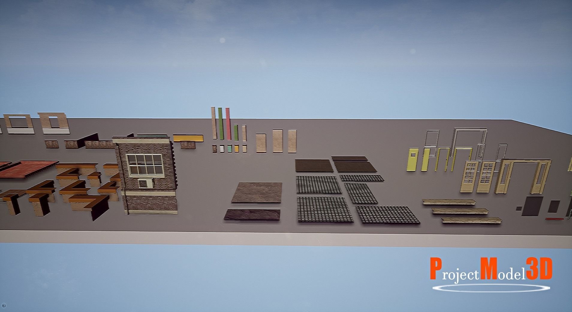 UE4 Modular School Package  Low-poly 3D model_46