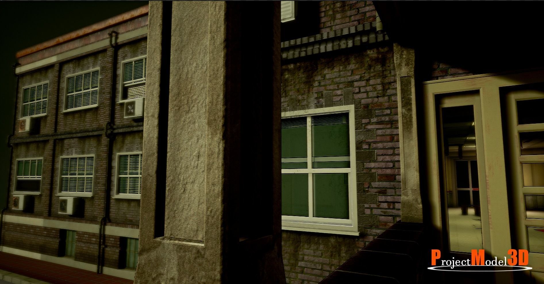 UE4 Modular School Package  Low-poly 3D model_11