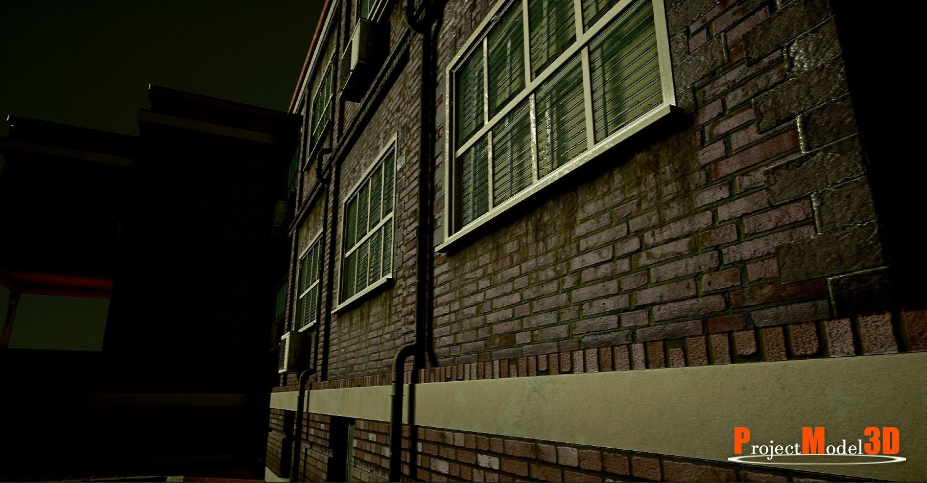 UE4 Modular School Package  Low-poly 3D model_8