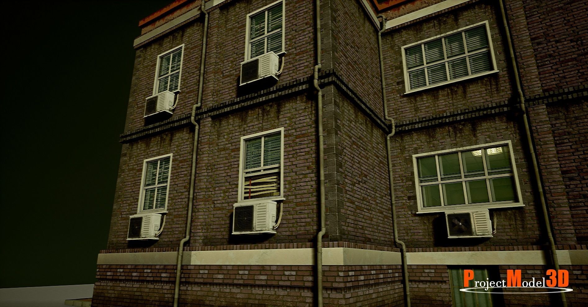 UE4 Modular School Package  Low-poly 3D model_17