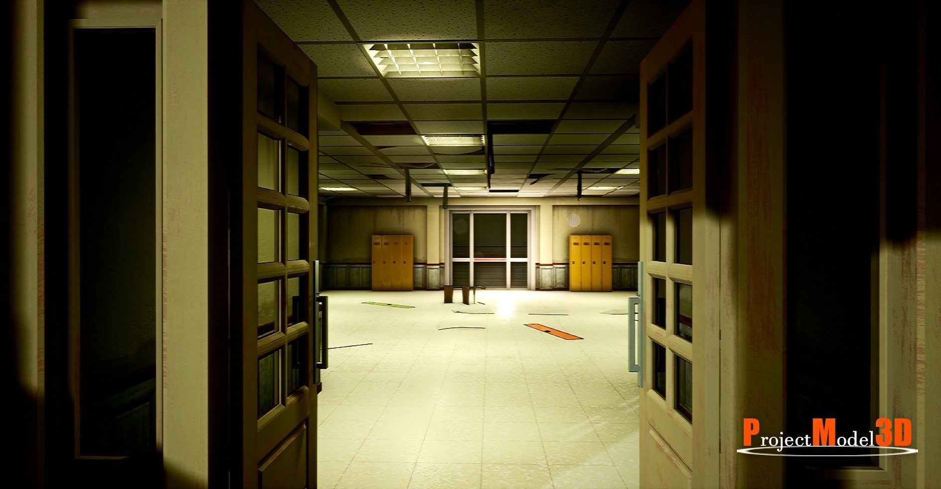 UE4 Modular School Package  Low-poly 3D model_27