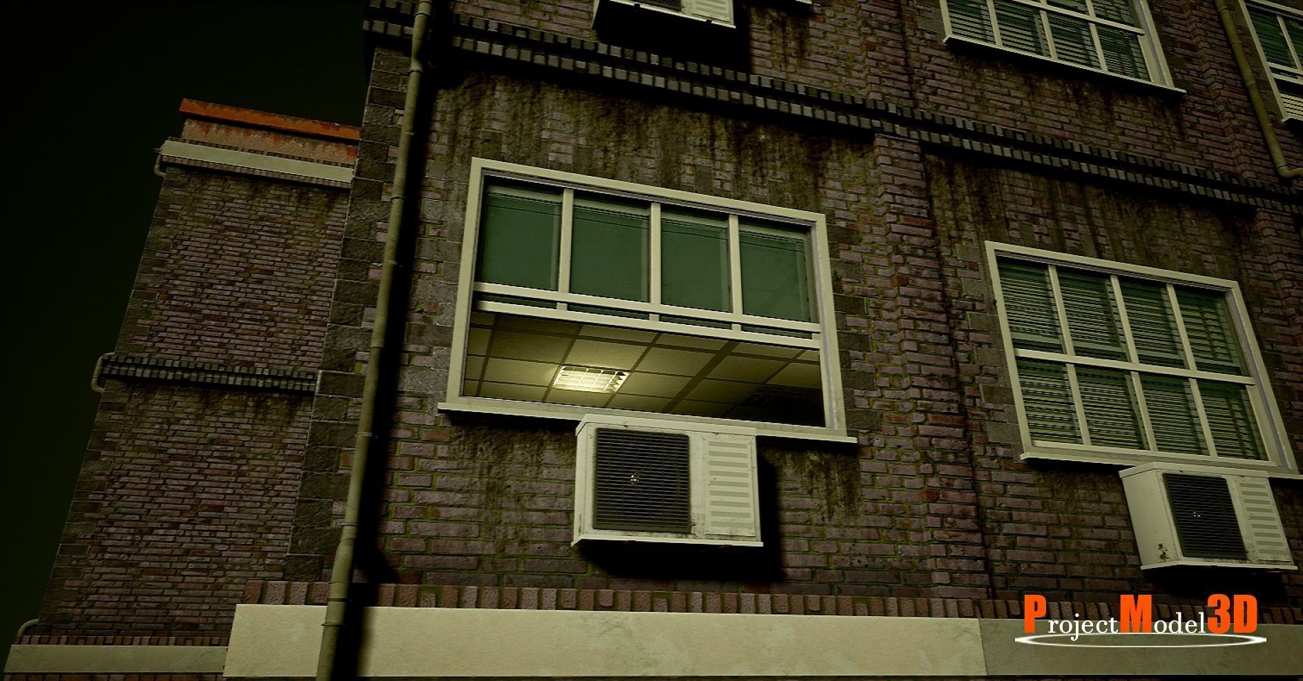 UE4 Modular School Package  Low-poly 3D model_16